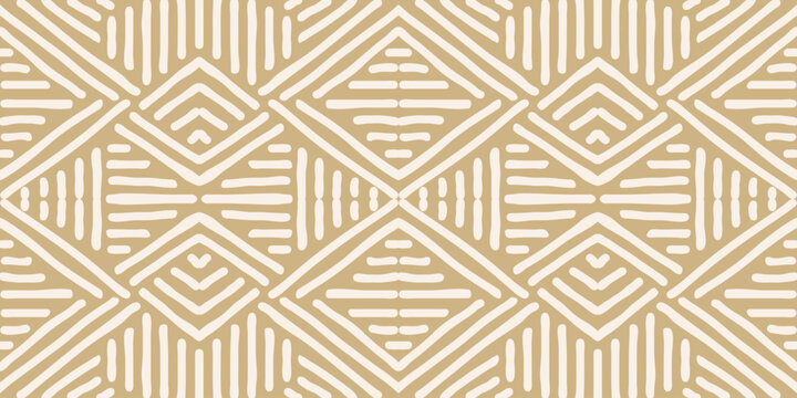 Fototapeta Hand drawn Batik seamless pattern. Geometric doodle abstract illustration, Ethnic wallpaper. Tribal vector texture. Aztec style. Folk embroidery. Indian art, Scandinavian, African rug and tile.