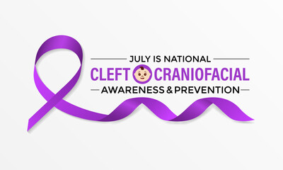 National Cleft and Craniofacial awareness and prevention month is observed every year in July. Banner poster, flyer and background design. vector illustration