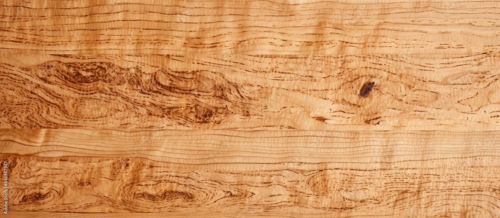 Poster Detailed view of natural wood grain pattern on a solid piece of timber. with copy space image. Place for adding text or design