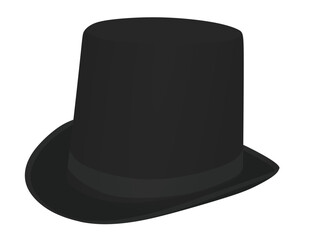 Black cylinder hat. vector illustration