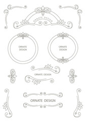 Elegant ornate element for Vector ornamental decorative fdesign template, place for text.