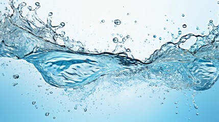 Isolated blue water splash on white background for graphic design and advertising purposes