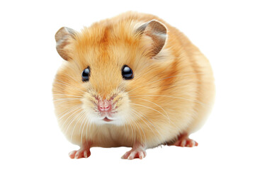 Close-up of a cute, fluffy hamster isolated on transparent background. Perfect for pet themes and animal lovers.