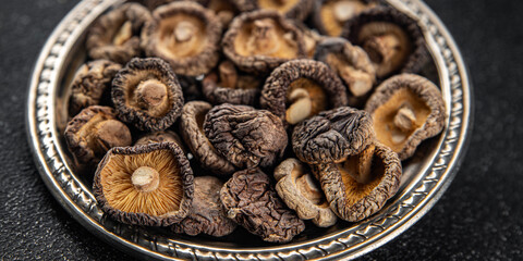 shiitake mushroom dried food meal on the table copy space food background rustic top view