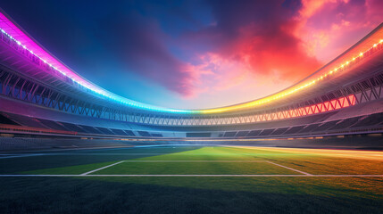 The Football stadium at night with colorful isolation, Illustration