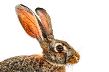 Obraz premium Close-up of a rabbit with detailed texture and vibrant colors, isolated on transparent background. Perfect for nature and wildlife-themed projects.