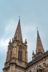 Fototapeta premium Gothic church with two spires, Shishi Sacred Heart Cathedral, Guangzhou, China.