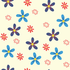 Seamless flower pattern design vector. Floral print for fabric.