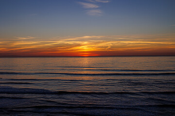 Sunset Areia Branca beach Portugal