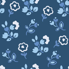 Seamless flower pattern design vector. Floral print for fabric.