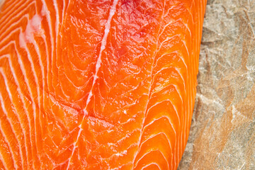 salmon fresh fillet raw red fish seafood meal on the table copy space food background rustic top view