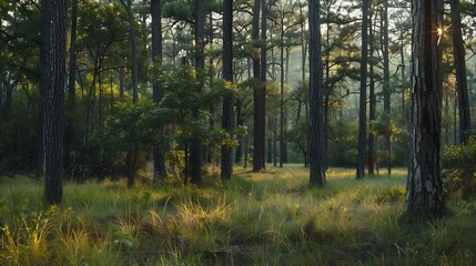 Obraz premium Sam Houston National Forest Texas : Generative AI