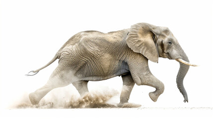 Obraz premium Elegant elephant: African giant on a white background.