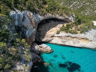 View of Cala Sisine, Golfo di Orosei, Baunei, Sardegna, Italy