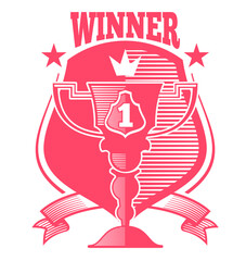 Pokal, Winner, Gewinner - Abzeichen, Vektor