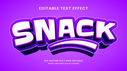 Snack 3d editable text effect food template