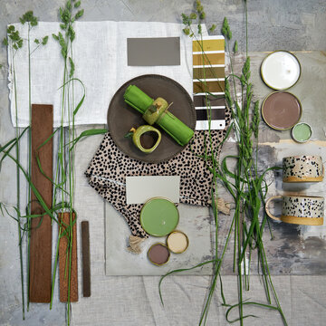 colour palette mood board for interior decoration and design