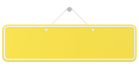 Empty Hanging Sign. 3D Illustration.