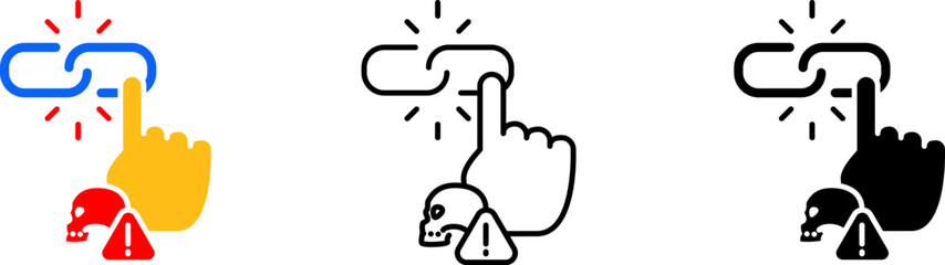Dangerous link icon, Cyber crime icon , vector illustration