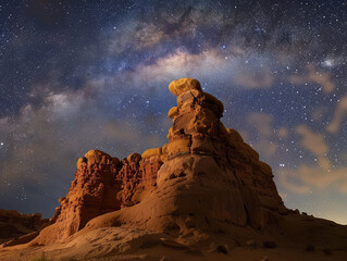 A rocky outcropping with Milky Way in the background