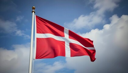 danmark flag waving in the wind, representing patriotism and national pride