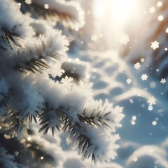 snow covered pine tree