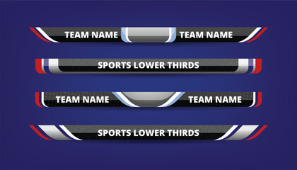 Scoreboard Broadcast Graphic and Lower Thirds Template for sport soccer and football, vector illustration