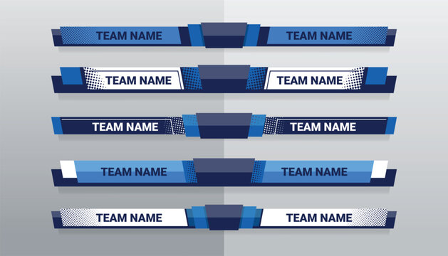 Scoreboard Broadcast Graphic and Lower Thirds Template for sport soccer and football, vector illustration