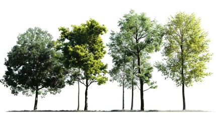 Group of trees standing in a lush green grassy area