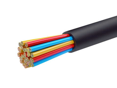 Optic cable isolated on transparent background