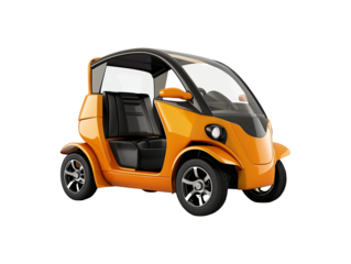 Small electric vehicle isolated on transparent background