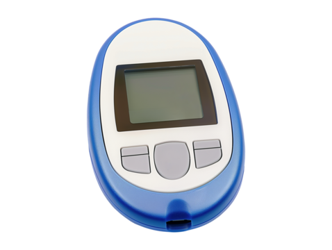 Glucose meter, glucometer isolated on transparent background