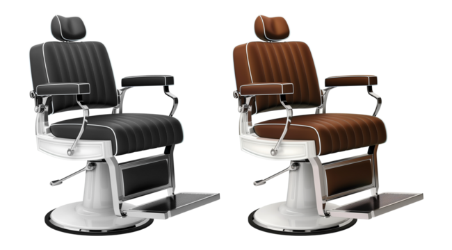 Barber chair isolated on transparent background