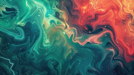 Vibrant Background Design with Marbled Green Red and Blue Effects