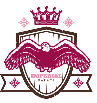Wappen mit Adler und Krone - Vaktor