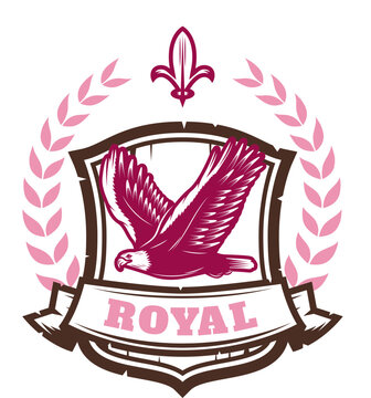 Wappen mit Adler und Krone - Vaktor