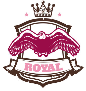 Wappen mit Adler und Krone - Vaktor