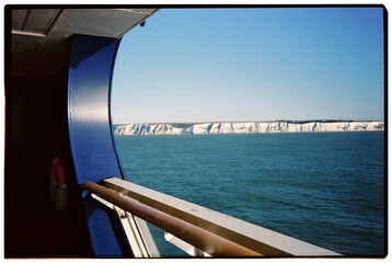 view of cliffs from a ship coming ashore