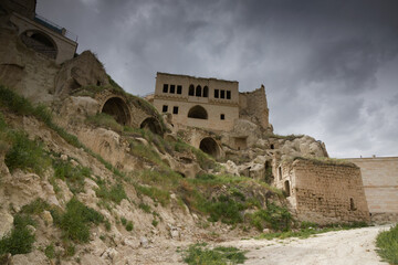 Fototapeta premium View of Ortahisar city in Cappadocia, Turkey