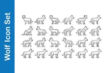 Wolf Icon Set with vector collections. 