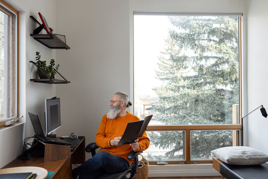 Sharing Pamphlet Smiling On Video Call