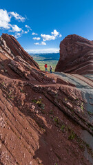 Rainbow Mountain, Peru. Also known as Cerro Colorado near to Cusco. Aerial view.