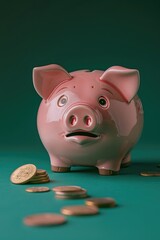 A piggy bank filled with coins, perfect for financial imagery or teaching children about saving