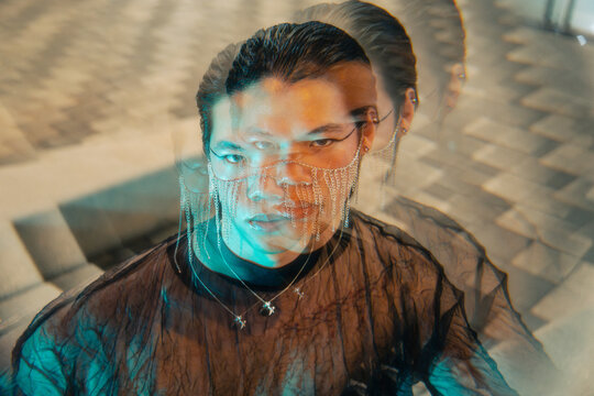 Bold look with prism effects