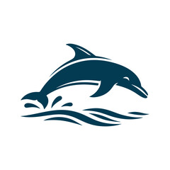 Dolphin Silhouette Clip art isolated vector illustration on a white background
