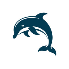 Dolphin Silhouette Clip art isolated vector illustration on a white background