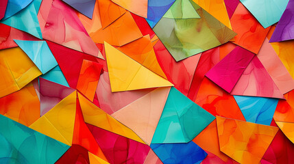Colored tissue paper collage 
