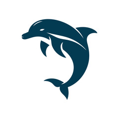Dolphin Silhouette Clip art isolated vector illustration on a white background