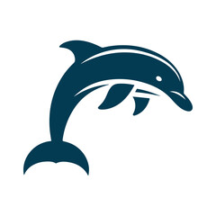 Naklejka premium Dolphin Silhouette Clip art isolated vector illustration on a white background