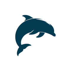 Obraz premium Dolphin Silhouette Clip art isolated vector illustration on a white background